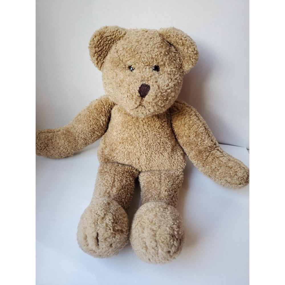 16 Inch Cream Teddy Bear Embroidered Black Eyes Soft Floppy Plush Stuffed Animal